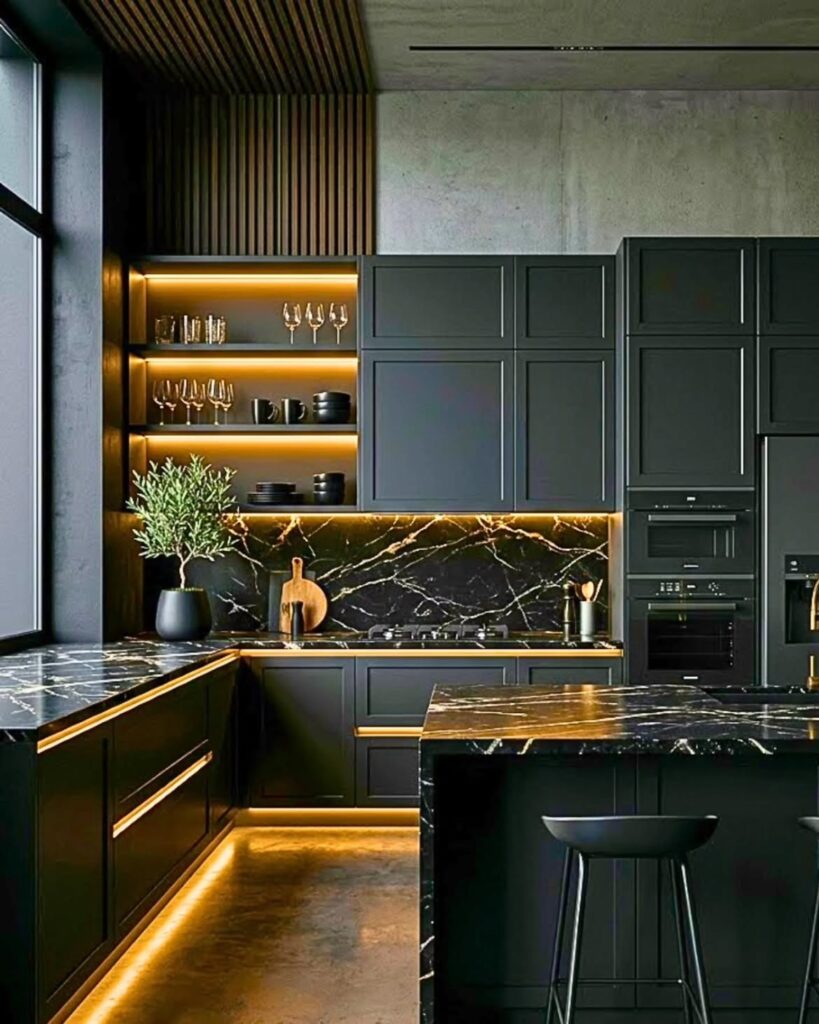 Industrial Noir: Dark Elegance with Illumination