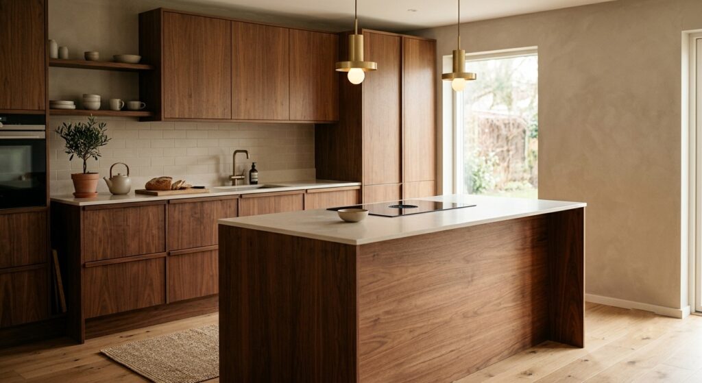 Embrace Warm Minimalism with Rich Wood Tones:
