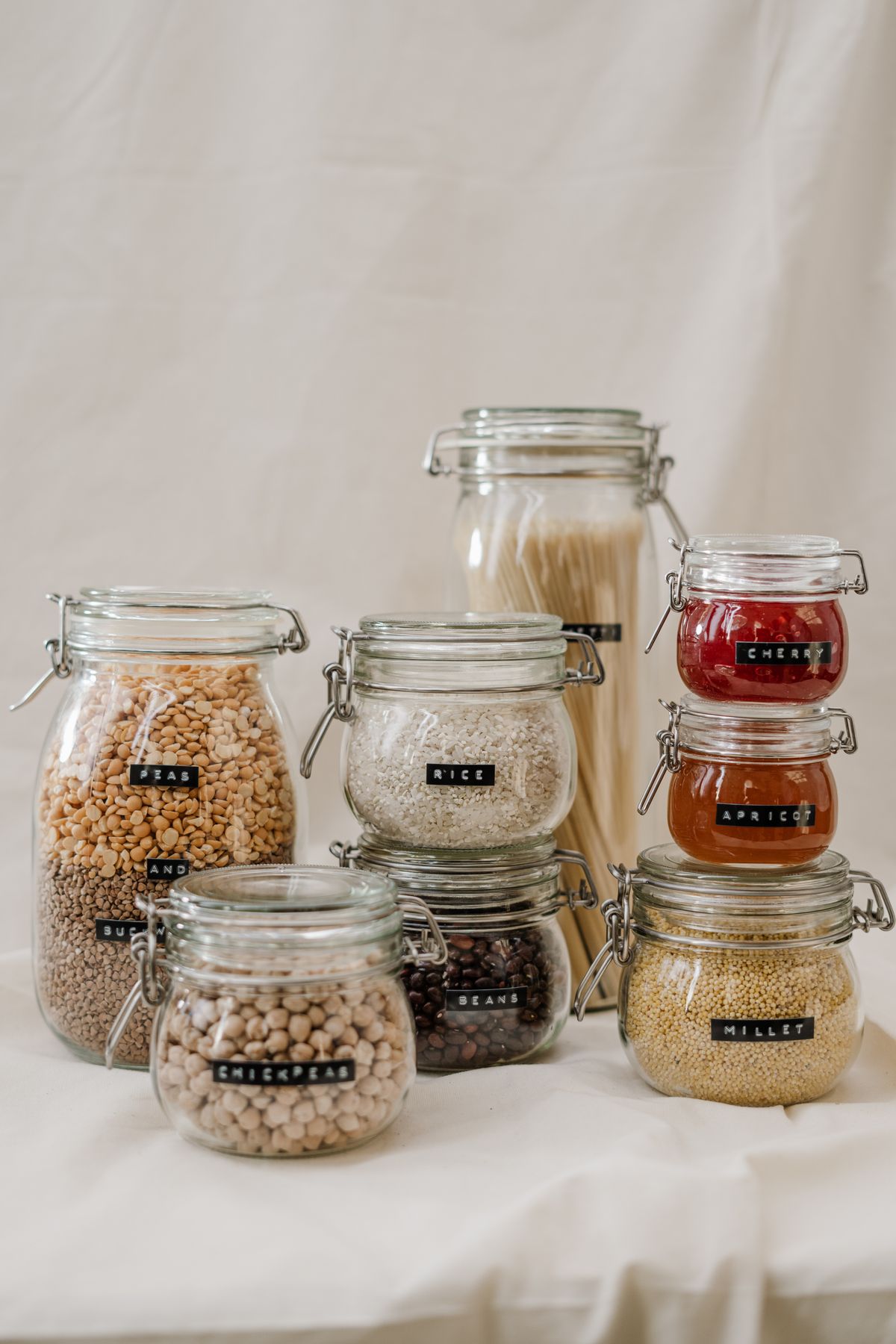Organized pantry area for snacks and food